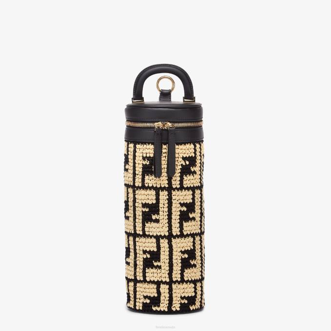 Women RaFFia Flask Holder Beige Fendi Accessories 6RHH328