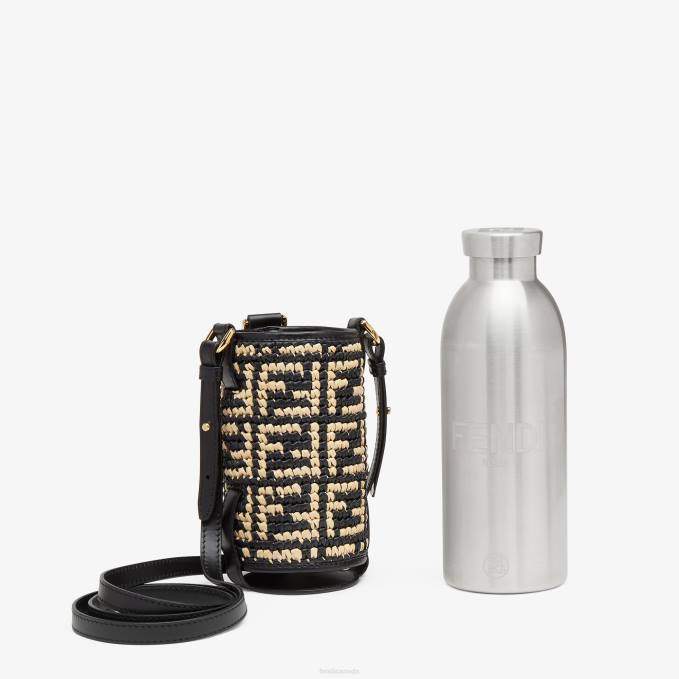 Women RaFFia Flask Holder Beige Fendi Accessories 6RHH335