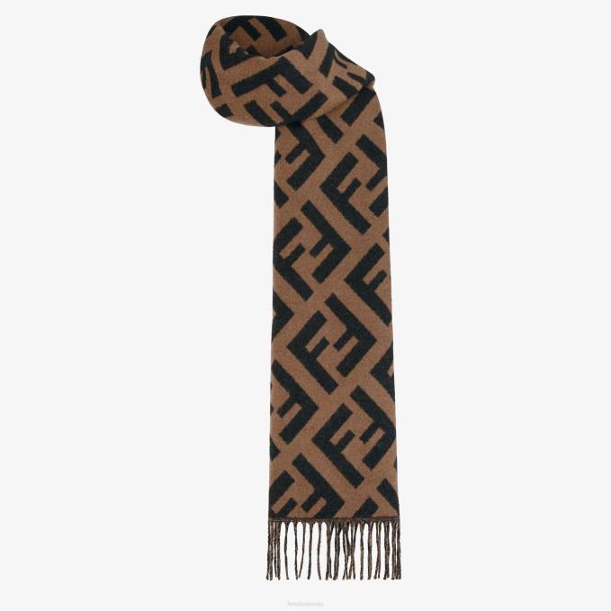 Women Cashmere Scarf Brown Fendi Accessories 6RHH240