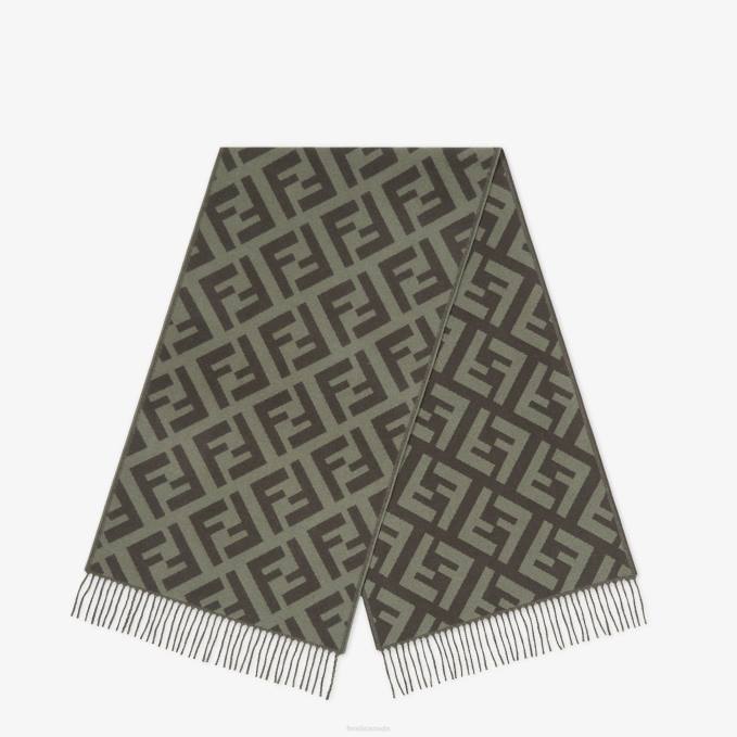 Women Cashmere Scarf Green Fendi Accessories 6RHH454