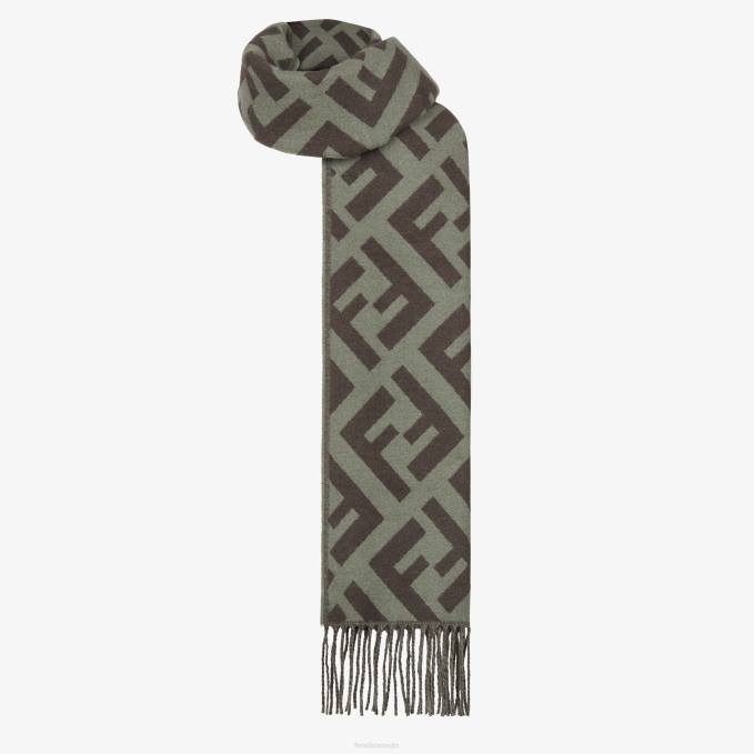 Women Cashmere Scarf Green Fendi Accessories 6RHH454