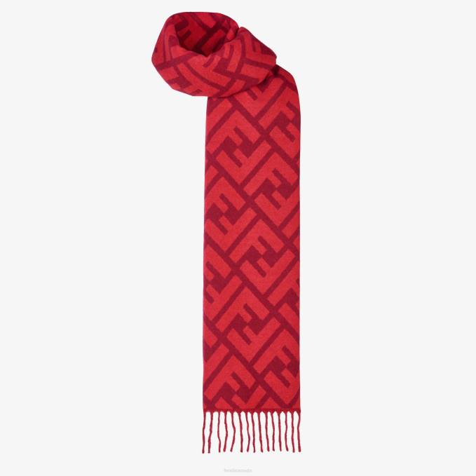 Women Cashmere Scarf Red Fendi Accessories 6RHH460