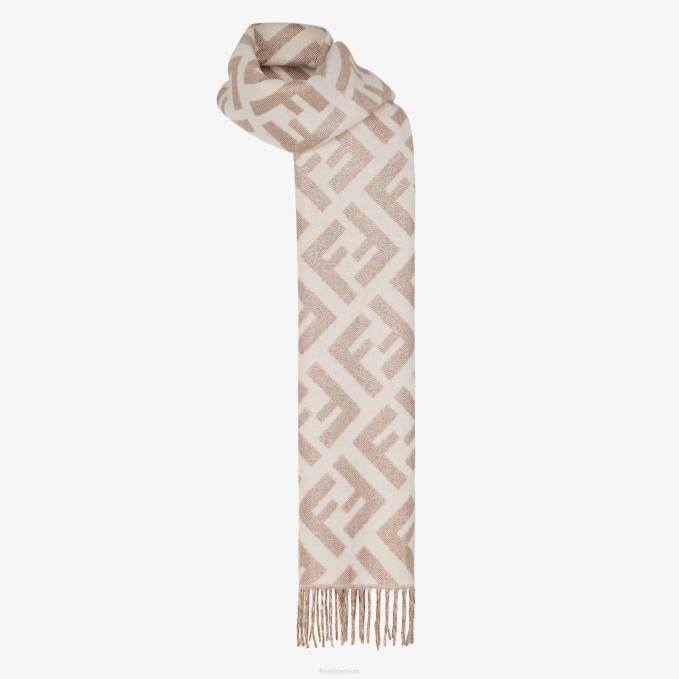 Women Cashmere Scarf White Fendi Accessories 6RHH208