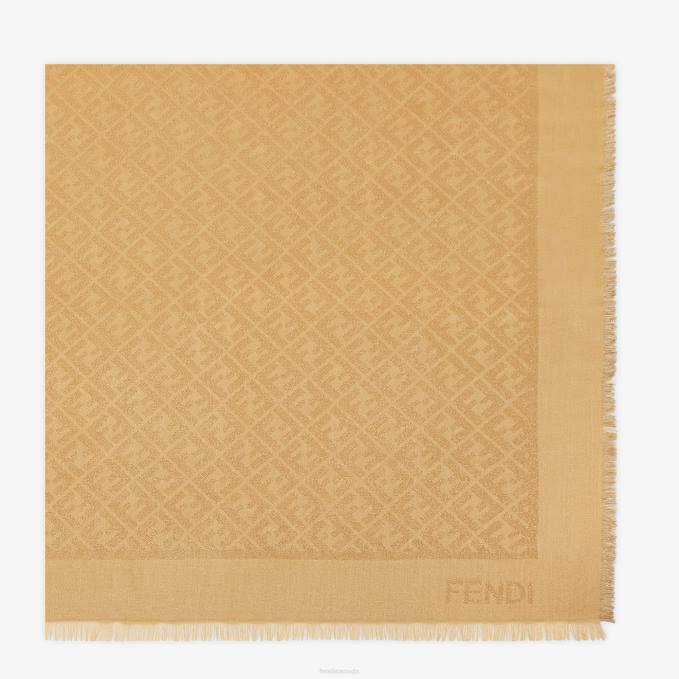 Women Lurex Shawl Beige Fendi Accessories 6RHH130