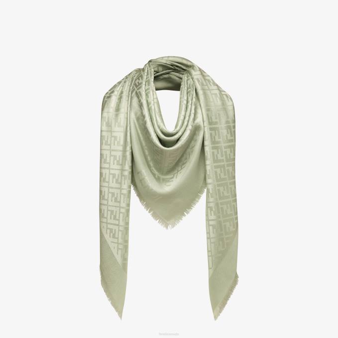 Women Lurex Shawl Green Fendi Accessories 6RHH203