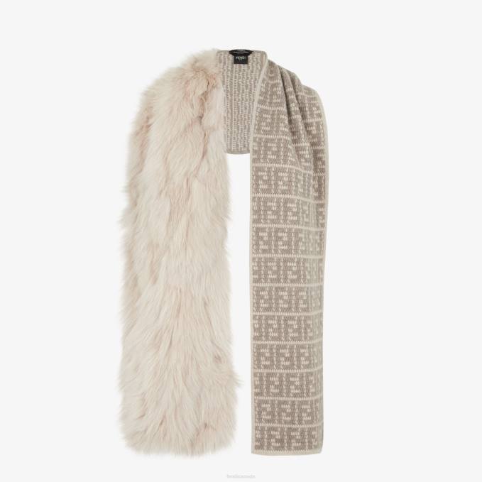 Women Mink And Wool Scarf White Fendi Accessories 6RHH77