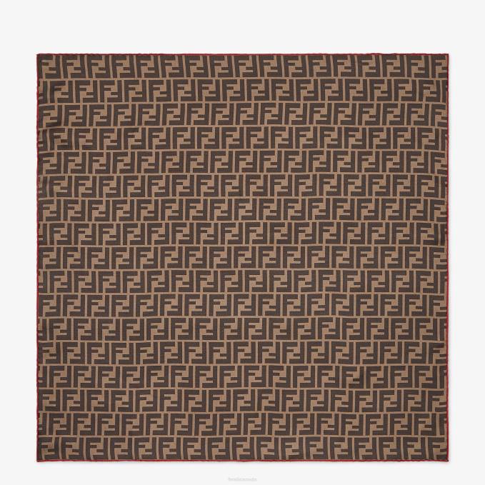 Women Multisilk Foulard Brown Fendi Accessories 6RHH64