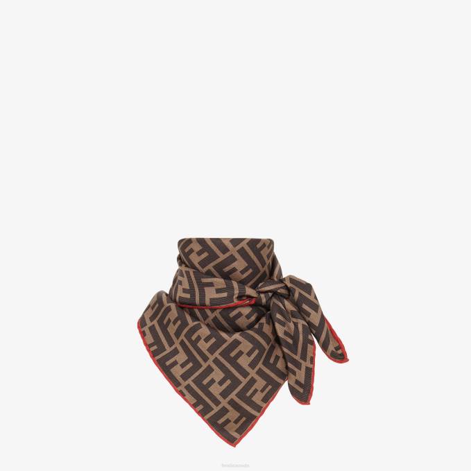 Women Multisilk Foulard Brown Fendi Accessories 6RHH64