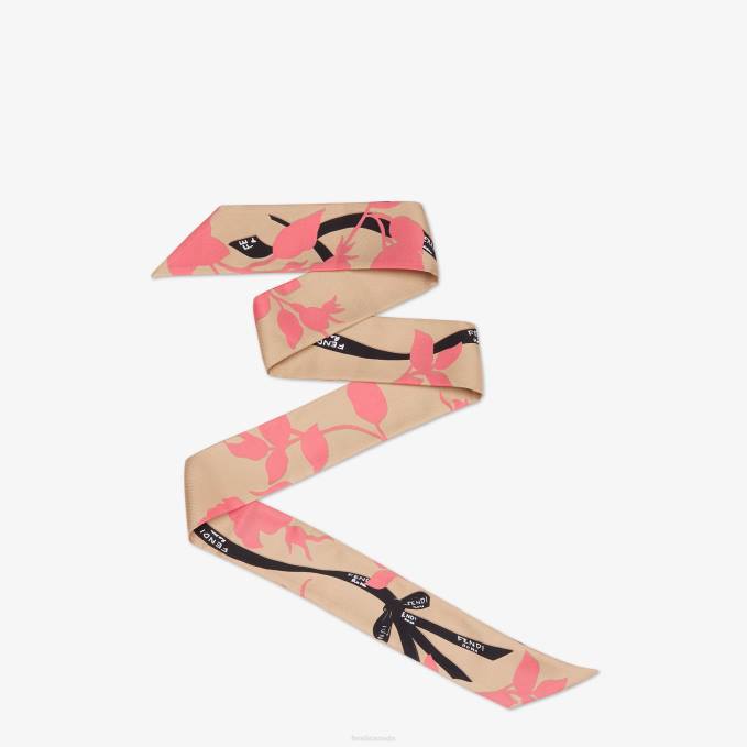 Women Organic Silk Bandeau Beige Fendi Accessories 6RHH221