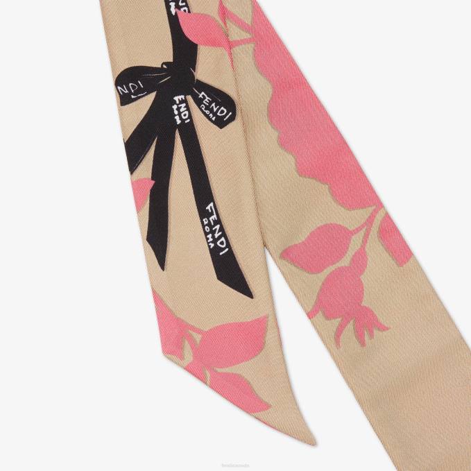 Women Organic Silk Bandeau Beige Fendi Accessories 6RHH221