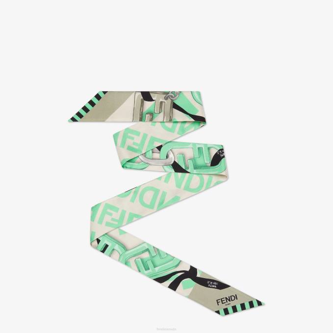 Women Organic Silk Bandeau Green Fendi Accessories 6RHH186