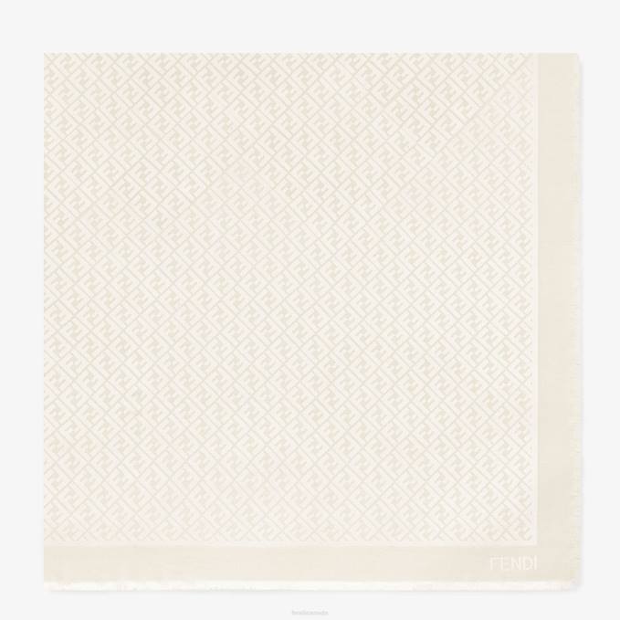 Women Organic Silk Shawl Ivory Fendi Accessories 6RHH456