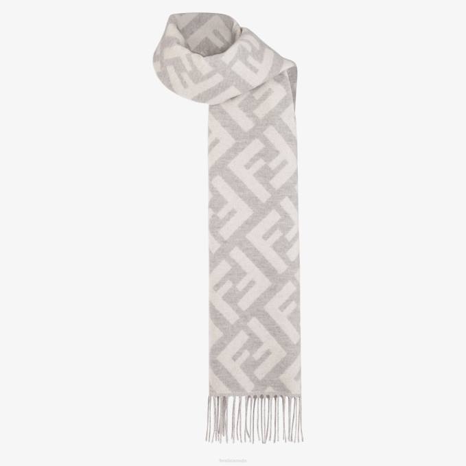 Women Pale Cashmere Scarf Gray Fendi Accessories 6RHH401