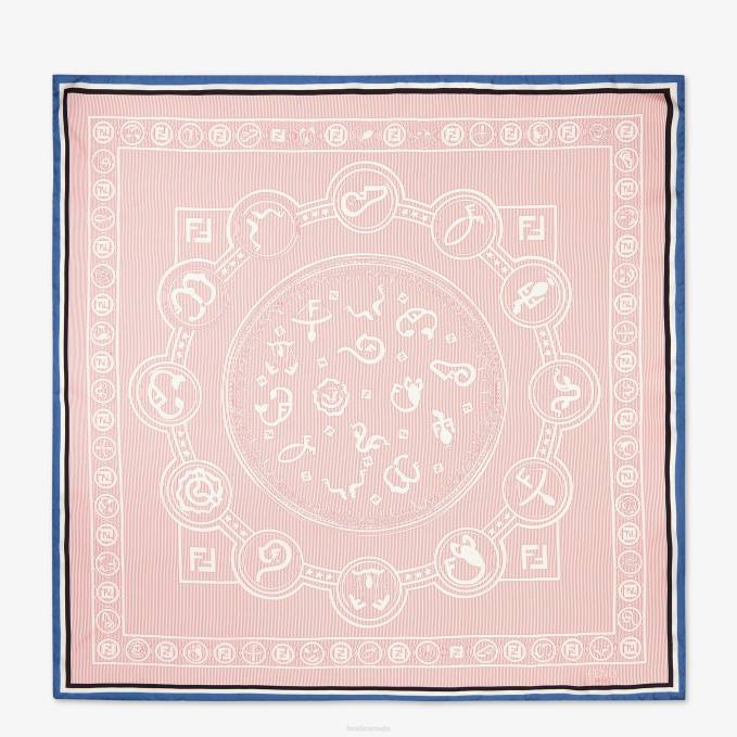 Women Printed Silk Foulard Multicolor Fendi Accessories 6RHH118