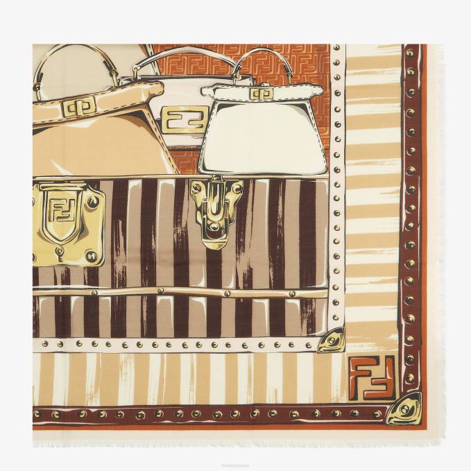 Women Silk And Wool Shawl Pink Fendi Accessories 6RHH25