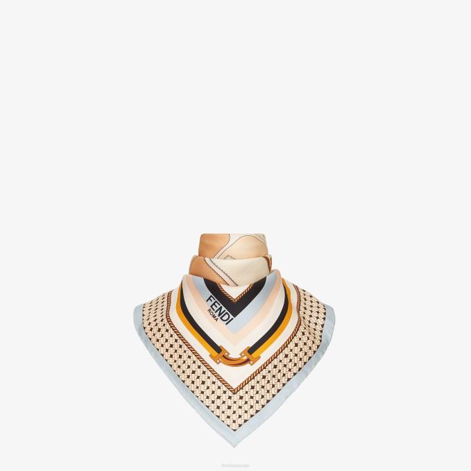 Women Silk Foulard Light blue Fendi Accessories 6RHH480