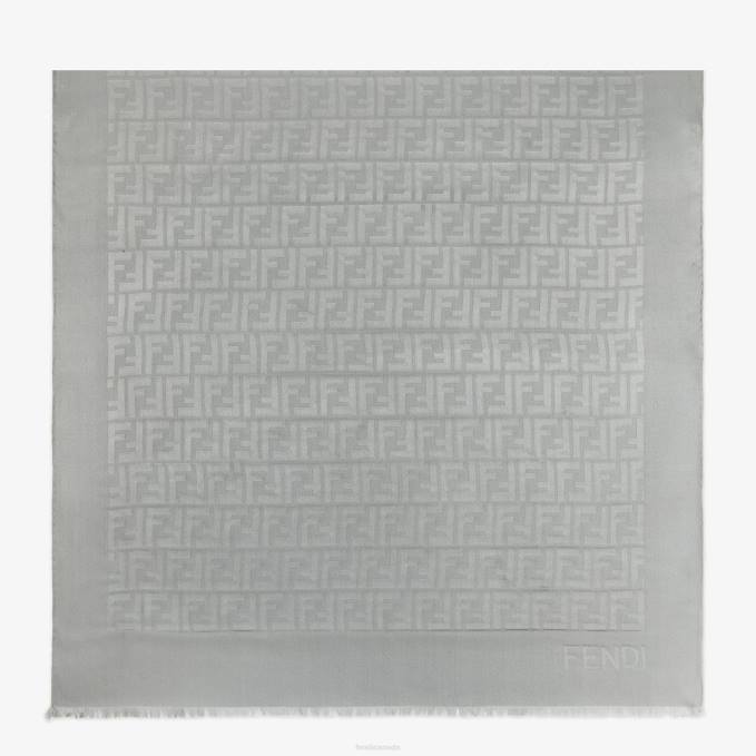 Women Silk Stole Gray Fendi Accessories 6RHH257