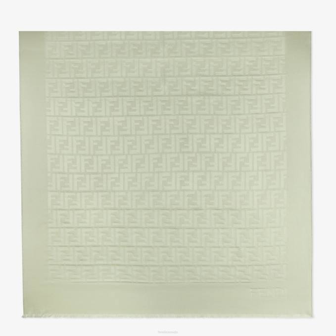 Women Silk Stole Green Fendi Accessories 6RHH234