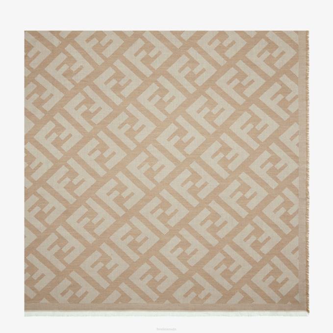 Women Wool And Cashmere Shawl Brown Fendi Accessories 6RHH405