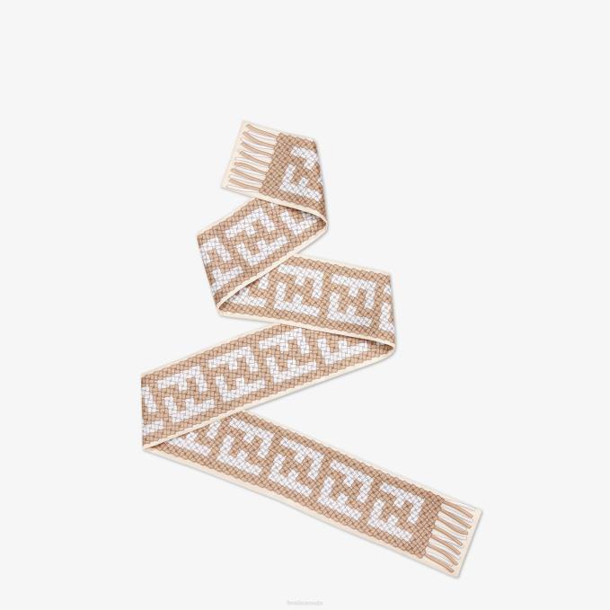 Women Wrappy Silk Bandeau Beige Fendi Accessories 6RHH200