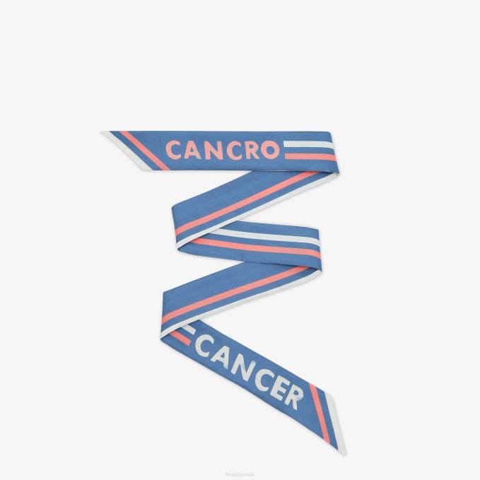 Women Wrappy Silk Bandeau Blue Fendi Accessories 6RHH124