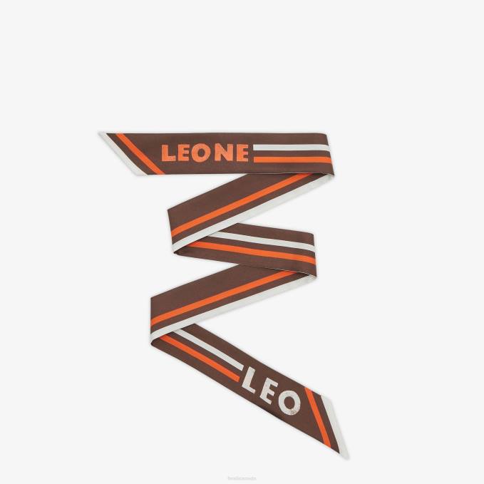 Women Wrappy Silk Bandeau Brown Fendi Accessories 6RHH106