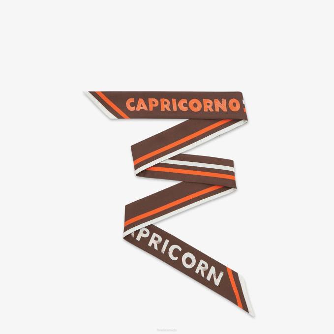 Women Wrappy Silk Bandeau Brown Fendi Accessories 6RHH123