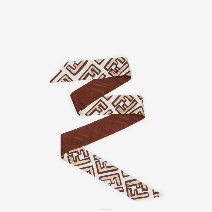 Women Wrappy Silk Bandeau Brown Fendi Accessories 6RHH453