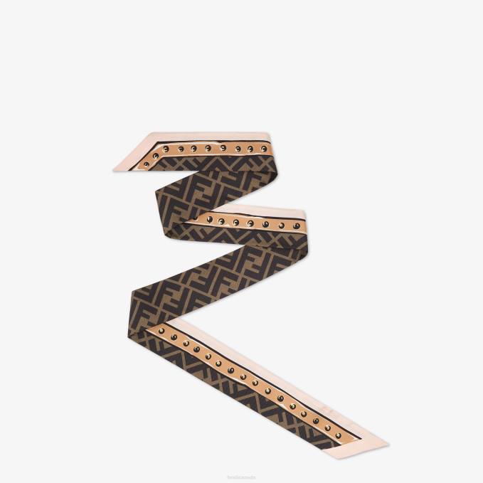 Women Wrappy Silk Bandeau Brown Fendi Accessories 6RHH5