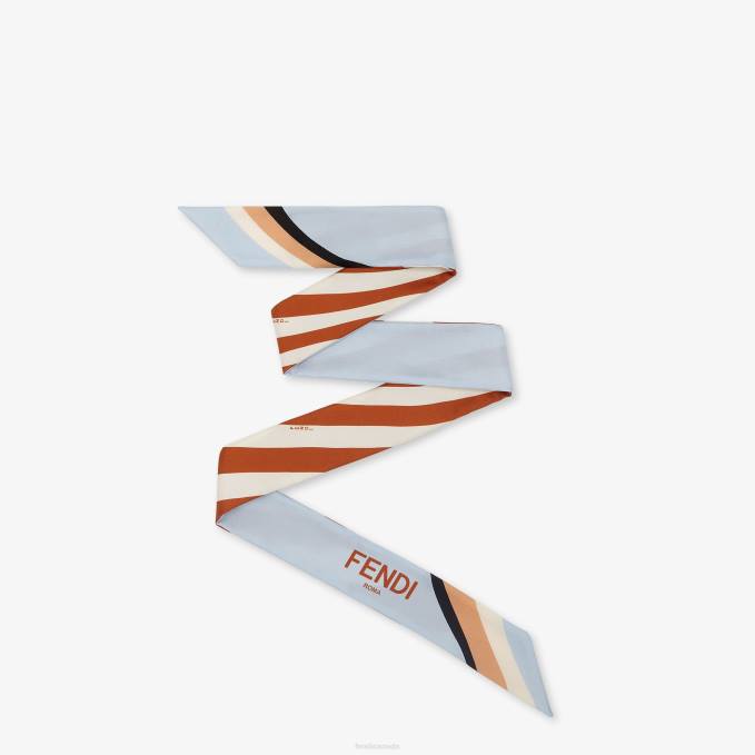 Women Wrappy Silk Bandeau Light blue Fendi Accessories 6RHH495