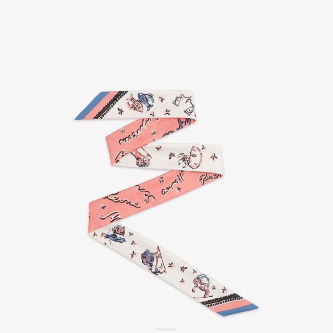 Women Wrappy Silk Bandeau Pink Fendi Accessories 6RHH10