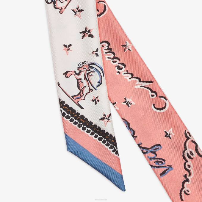 Women Wrappy Silk Bandeau Pink Fendi Accessories 6RHH10