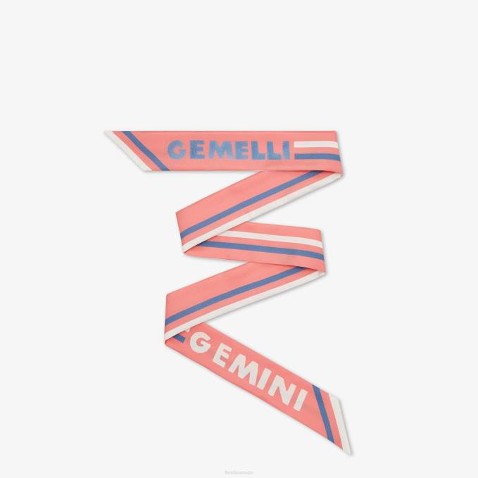 Women Wrappy Silk Bandeau Pink Fendi Accessories 6RHH120