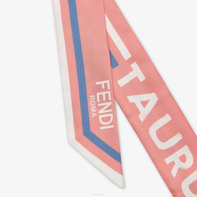Women Wrappy Silk Bandeau Pink Fendi Accessories 6RHH125
