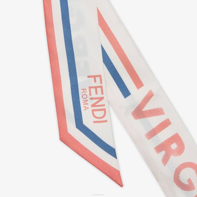 Women Wrappy Silk Bandeau White Fendi Accessories 6RHH115