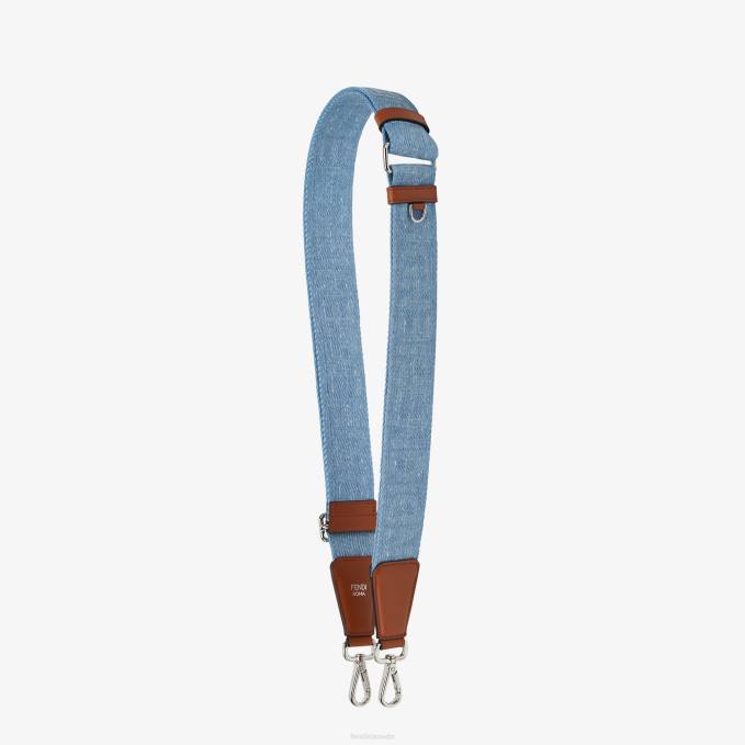 Women Denim Shoulder Strap Light blue Fendi Accessories 6RHH98