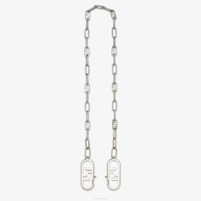 Women Metal Shoulder Strap Silver Fendi Accessories 6RHH168