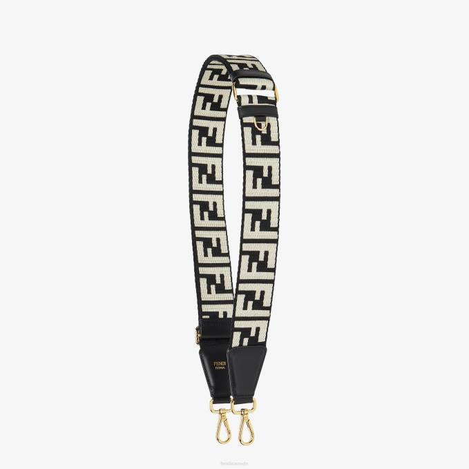 Women Ribbon Shoulder Strap Black Fendi Accessories 6RHH337