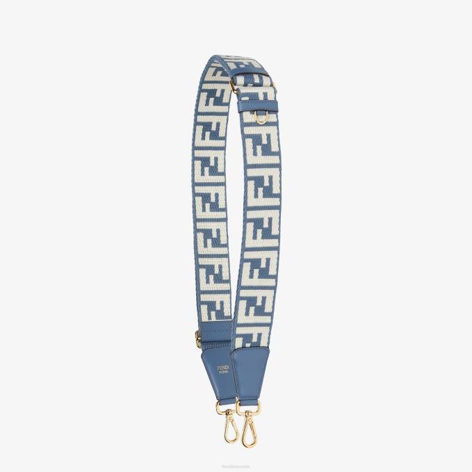Women Ribbon Shoulder Strap Blue Fendi Accessories 6RHH263