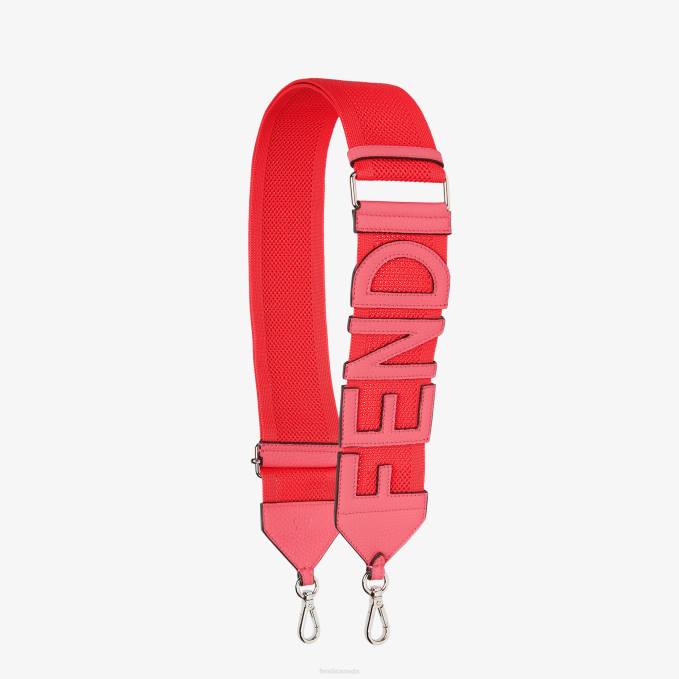 Women Ribbon Shoulder Strap Pink Fendi Accessories 6RHH224