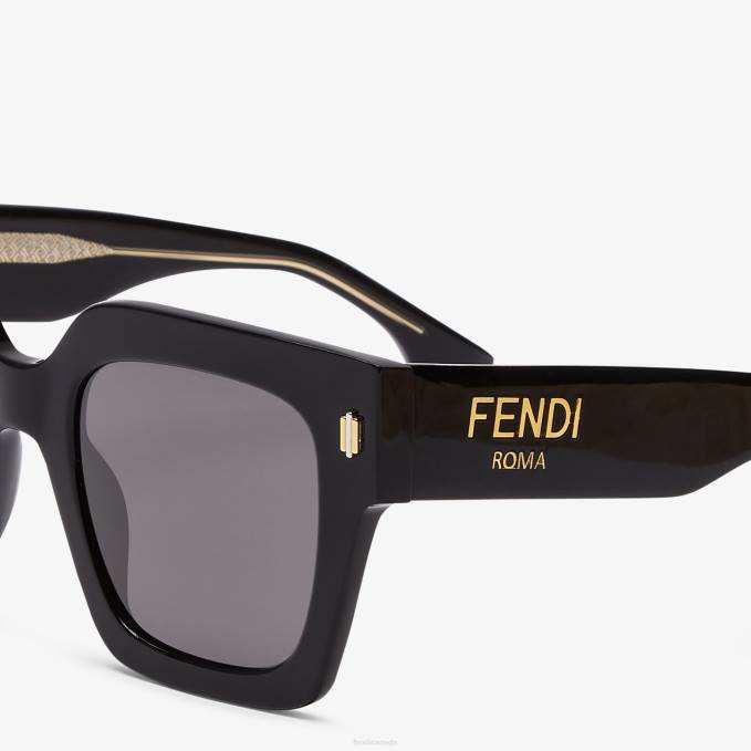 Women Acetate Sunglasses With Low Fitting Bridge Black Fendi Accessories 6RHH195