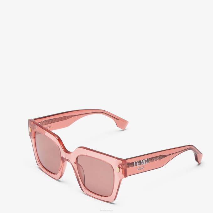Women Acetate Sunglasses With Low Fitting Bridge Pink Fendi Accessories 6RHH197