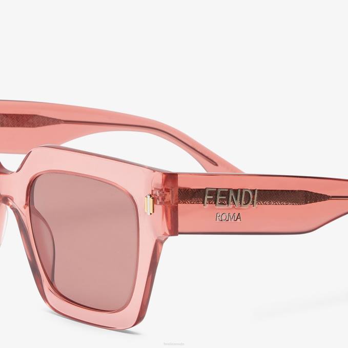 Women Acetate Sunglasses With Low Fitting Bridge Pink Fendi Accessories 6RHH197