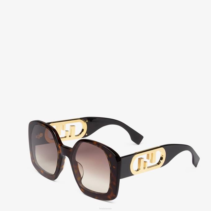Women Havana Acetate Sunglasses Fashion Fendi Accessories 6RHH350