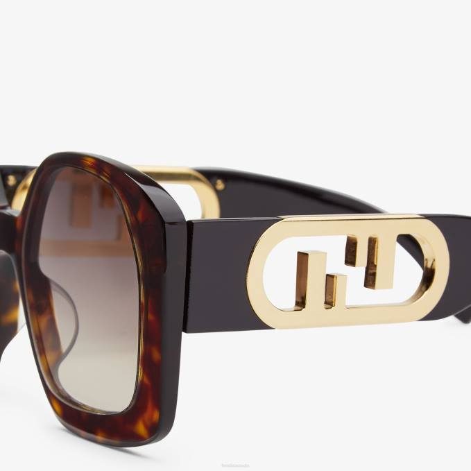 Women Havana Acetate Sunglasses Fashion Fendi Accessories 6RHH350