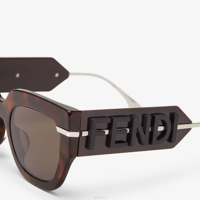 Women Havana Acetate Sunglasses Fashion Fendi Accessories 6RHH488