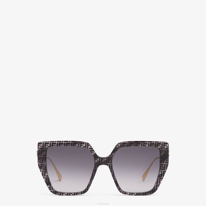 Women Havana FF Acetate Sunglasses Gray Fendi Accessories 6RHH293