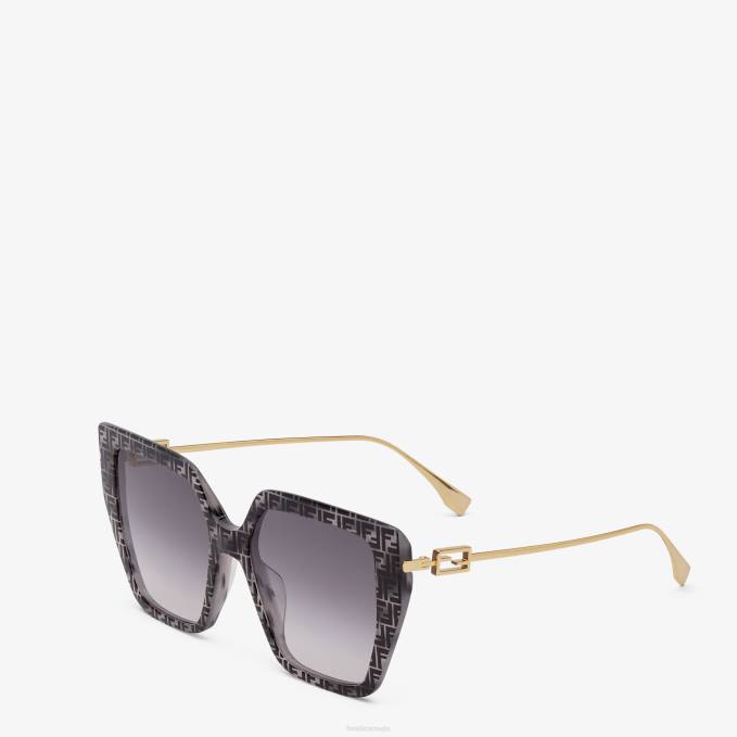 Women Havana FF Acetate Sunglasses Gray Fendi Accessories 6RHH293