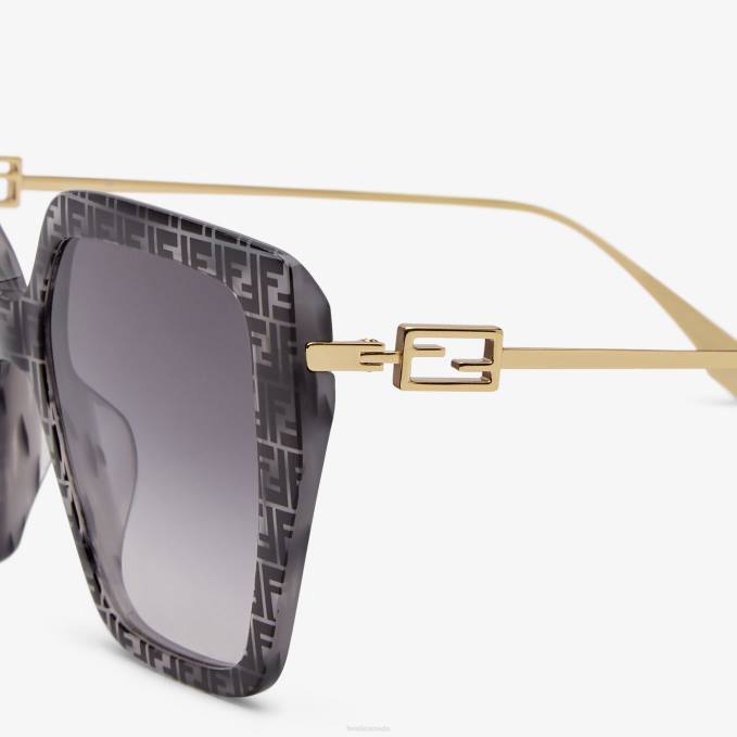 Women Havana FF Acetate Sunglasses Gray Fendi Accessories 6RHH293