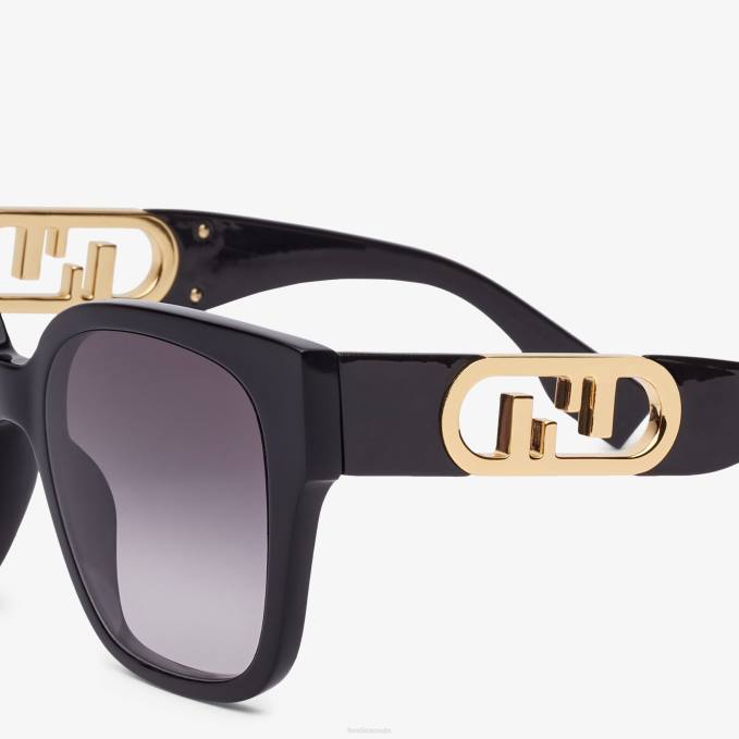 Women Low Bridge Fit Acetate Sunglasses Black Fendi Accessories 6RHH327